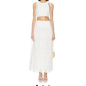 SAYLOR White Eyelet Maxi Skirt